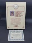 1926 Silver Peace $1 Dollar On Card w/ $60 Guyana Sesquicentennial Stamp COA