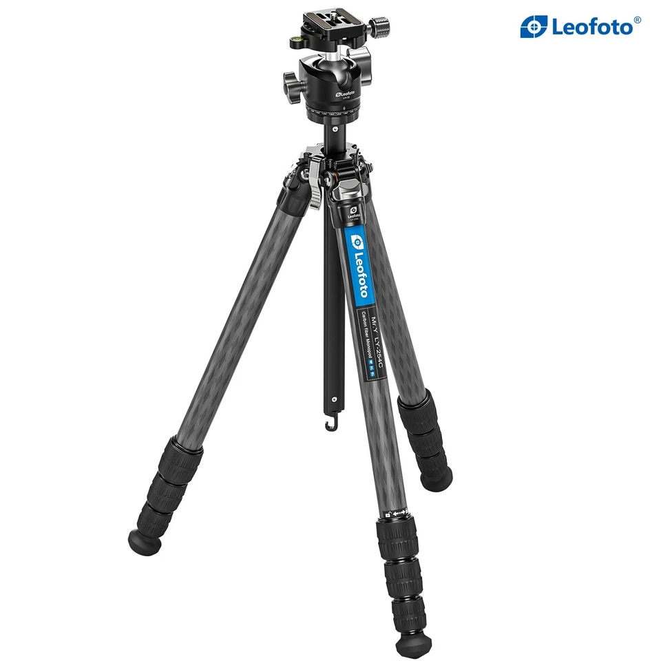 OPEN Leofoto LY-254C+LH-30 Y Shaped Center Column Carbon Fiber Tripod Kit - Image 2 of 4