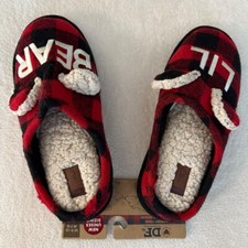 Unisex Dearfoams Slippers, Red Black, M 7-10 W 9-10