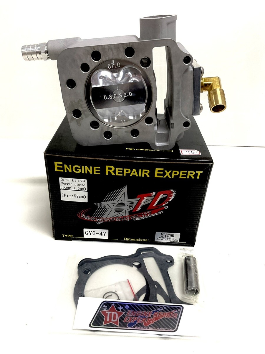 TAIDA 172cc Big Bore Kit With Cast Flat Top Piston – 61mm Bore, 54mm Spacing, For GY6 Engines