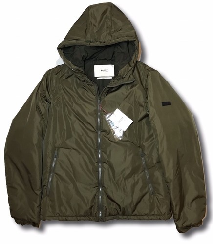 Bally Military Green Hooded Puffer 