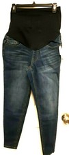 Time and Tru Faded Skinny Maternity Jeans Pants Blue 29" Inseam Comfort Band