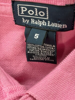 Vintage Polo Ralph Lauren Toddler Shirt Size 5 Pink Big Pony No 3