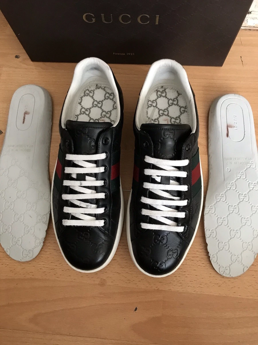 Men's Gucci Ace sneaker with Web in black leather