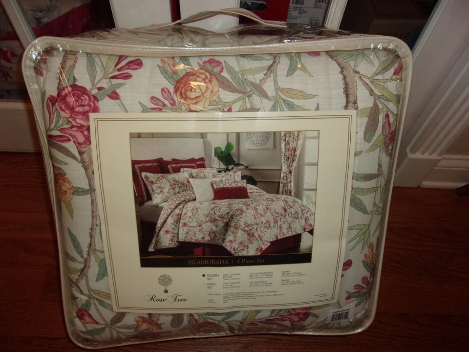 NIP Rose Tree Islamorada Floral Queen Comforter Bedskirt & Shams Set 4pc - Image 4 of 4