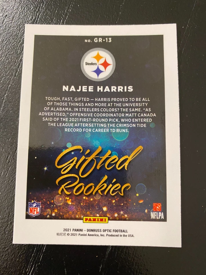 2021 Donruss Optic Najee Harris Gifted Rookies GR-13  Steelers - Image 2 of 2