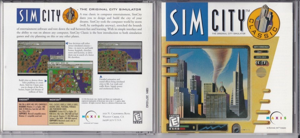 Vintage Sim City: The Original City Simulator (PC, 1998, Electronic ...
