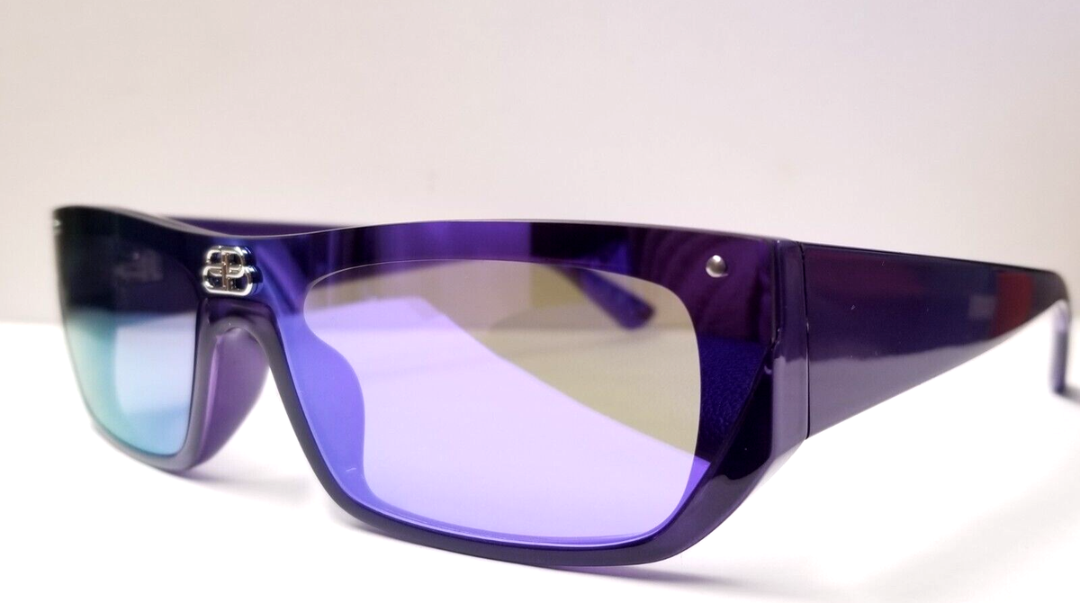 BALENCIAGA Sunglasses BB0080S 005 Violet Rectangle Sunglasses | eBay