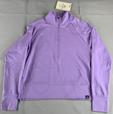 Alpine Design 1/4 Zip Pullover Lilac XS Womenâs Long Sleeve