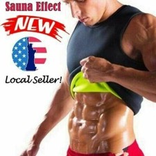 Men's Neoprene Sauna Vest Sweat Shirt Fat burning Gym Workout Top Body Shaper