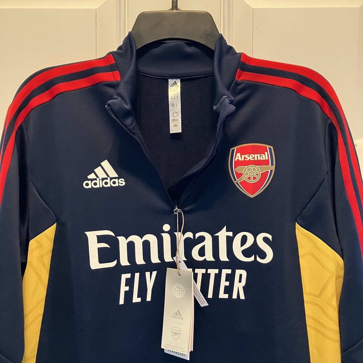 【Arsenal】【6XO】adidas♡Emirates サッカーユニフォーム Adidas Fly Emirates Men's Medium Arsenal 1/4 Zip LS Soccer