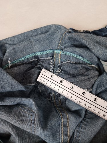 Pantalones de mezclilla Ariat turquesa para mujer 32S (35x29) tiro medio bootcut refuerzo reparado - Imagen 16 de 16