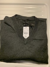 Rochester Mens Size 2XL, V Neck Pullover Sweater. Long Sleeve, Dark Gray