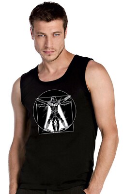 Star Wars Episode 7 Leonardo Da Vinci SCHWARZ Ärmellos T-Shirt Tank Top -2030_SW