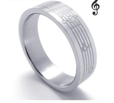 BRANDNEU TITAN NEUHEIT MUSIKNOTE DESIGN BANDRING