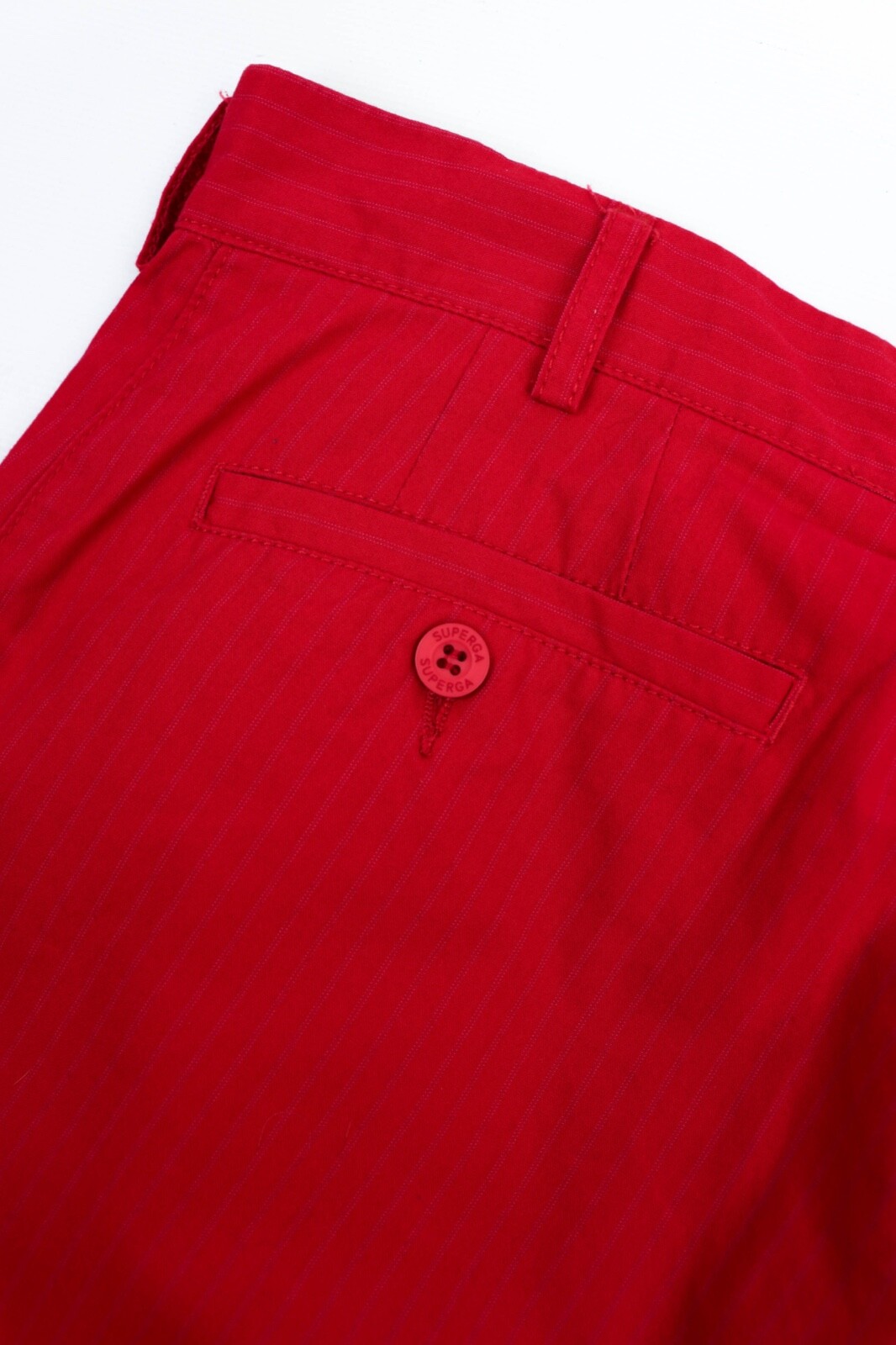 Superga Vintage Micro Striped Red Cotton Trousers Pants Size 52 image 8