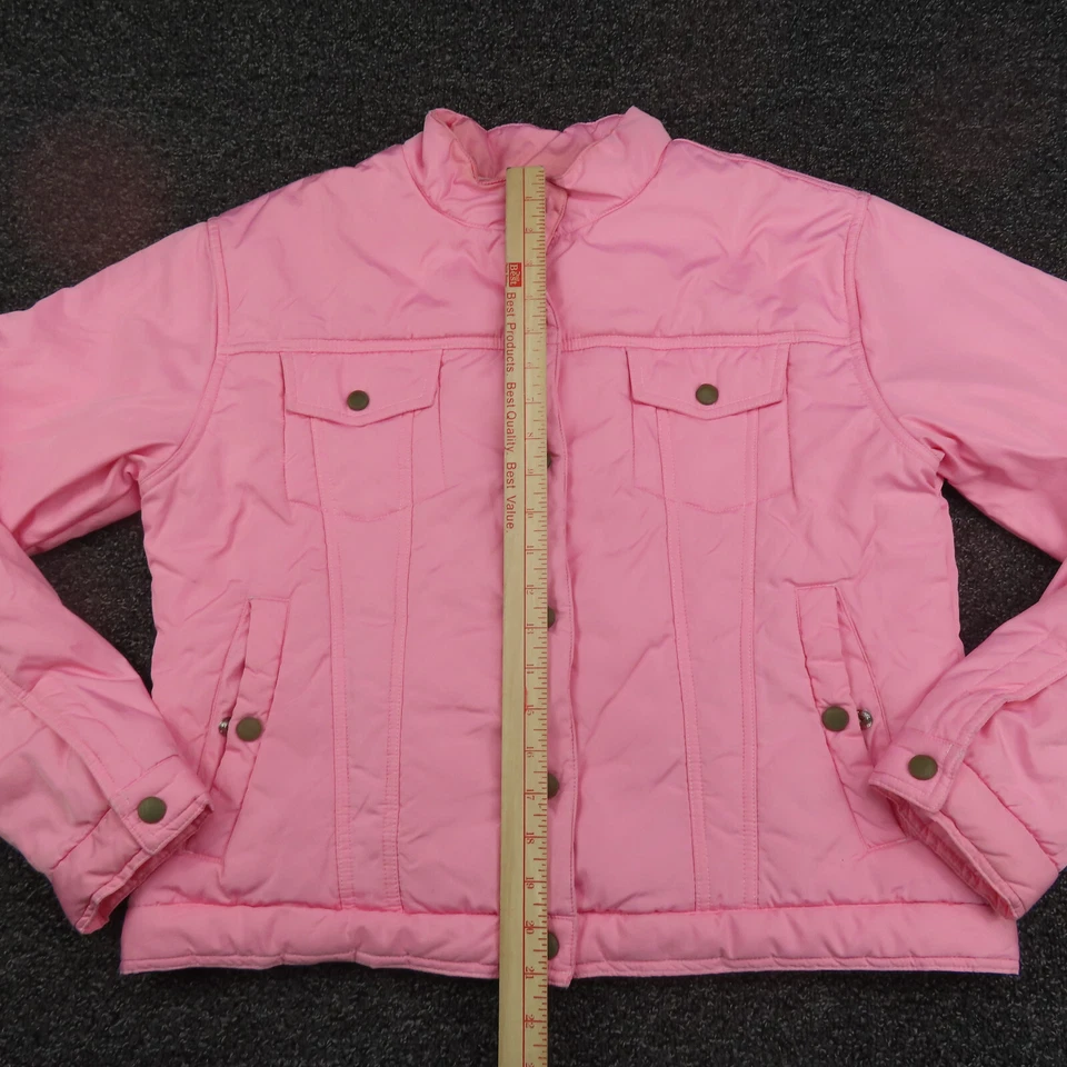 Nike Abrigo Niñas XL Rosa y Blanco Cremallera Completa Manga Larga Abrigo Pesado Cuello Simulado Juvenil Foto 4 de 4