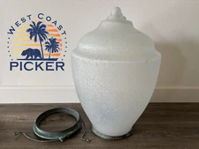 Antique Acorn Glass Globe Street Light/Petroliana w/Brass Ring and Brass Clamp