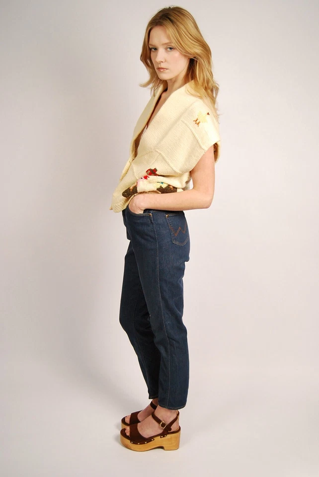 Chaleco Suéter Granja Años 80 (M) Crema Vintage Berek Mujeres Medio Aldeano Arte para Usar Foto 4 de 4