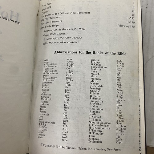 Heilige Bibel 1977 KJV Wörterbuch Konkordanz braun Leder roter Buchstabe Nelson wie besehen - Bild 8 von 11