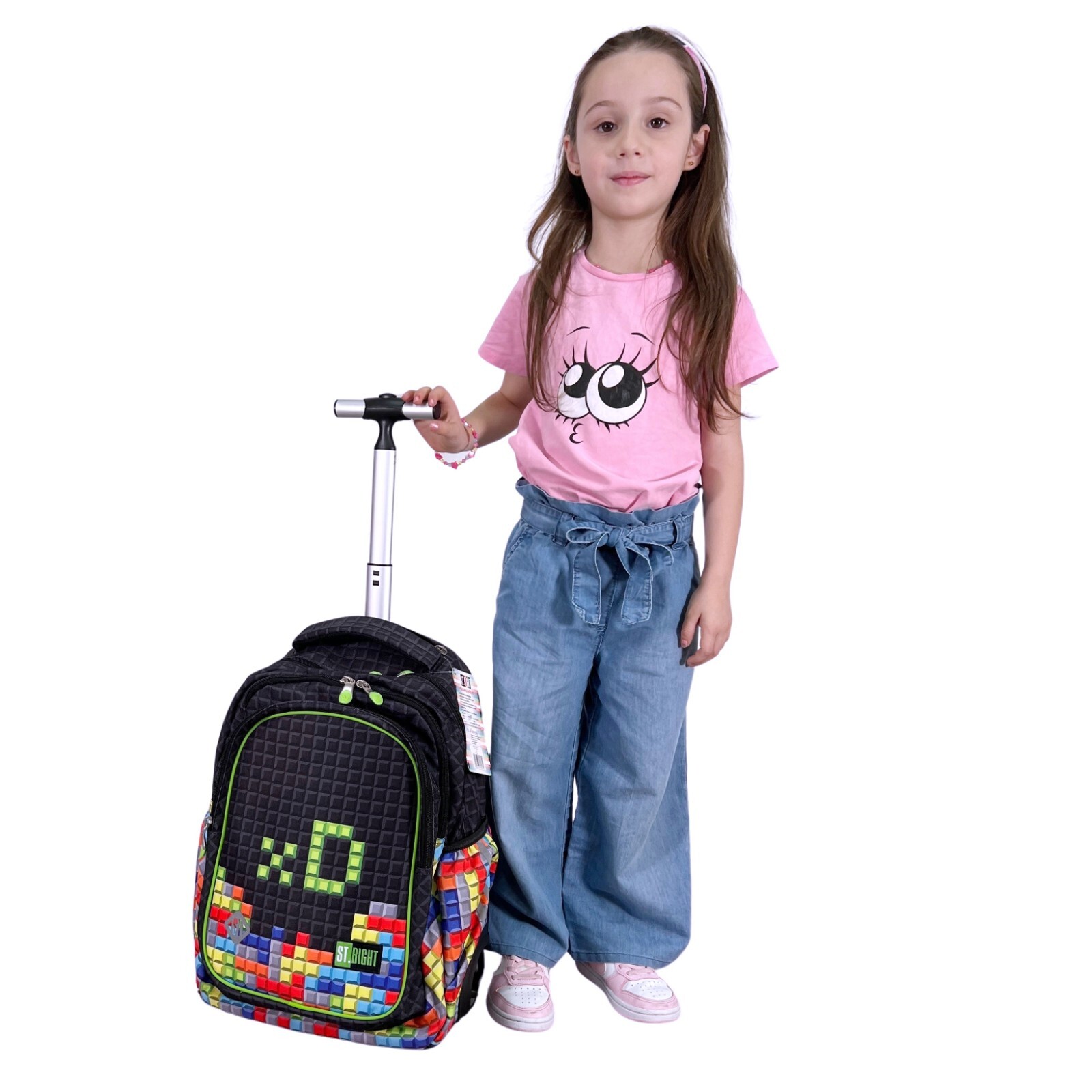 St. Right Xd Pixel Mochila Trolley Grande 30 Litros Escuela Elemental Media Niño