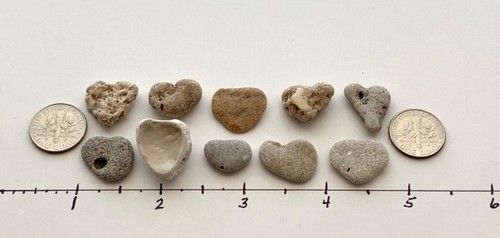 💕10 natürlich herzförmige Strandsteine 0,5-0,75 Zoll Love Rocks Kiesel Kunst Handwerk #V2C - Bild 12 von 14