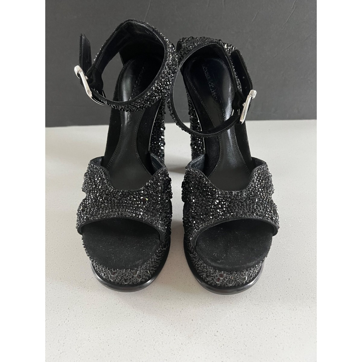 Alexander McQueen Platform Butterfly crystal sandals Heels