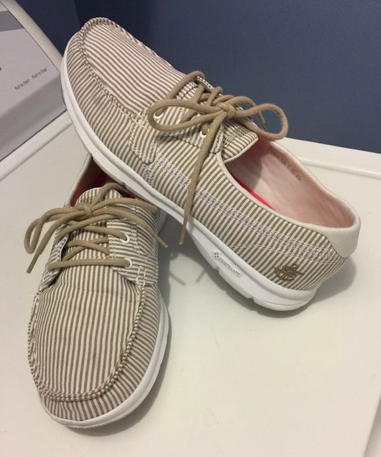skechers striped boat shoes