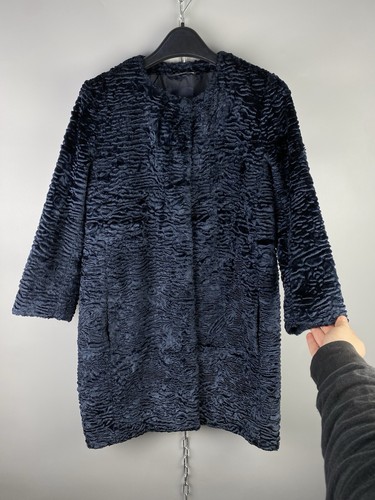 S Max Mara Womens Acetate Polyester Blue Button 3/4 Sleeve Coat Size S / US 6 - Picture 9 of 19