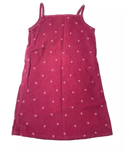 Gap Sheath Dress Girl Small S 5-6 Pink Sleeveless Floral corduroy - Picture 3 of 4