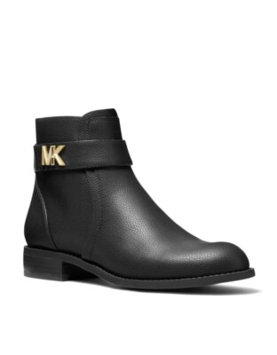 MICHAEL Michael Kors JILLY FLAT BOOTIE Black Ankle Boots Size 7❤️❤️❤️