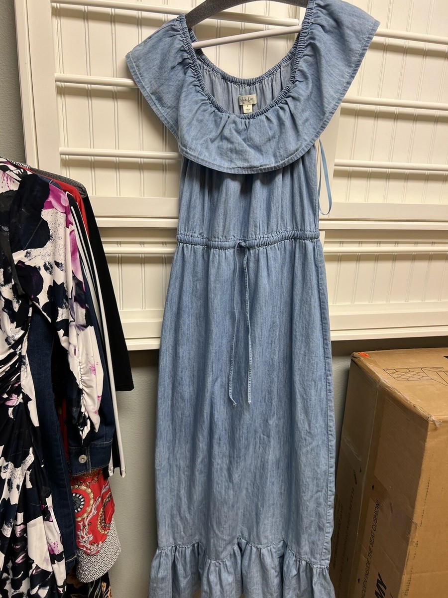 Style And Co Denim Colored Dress Size Small | eBay