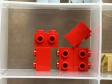 LEGO Parts - Red Brick, Modified 1 x 2 with Studs on 1 Side - No 11211 - QTY 5