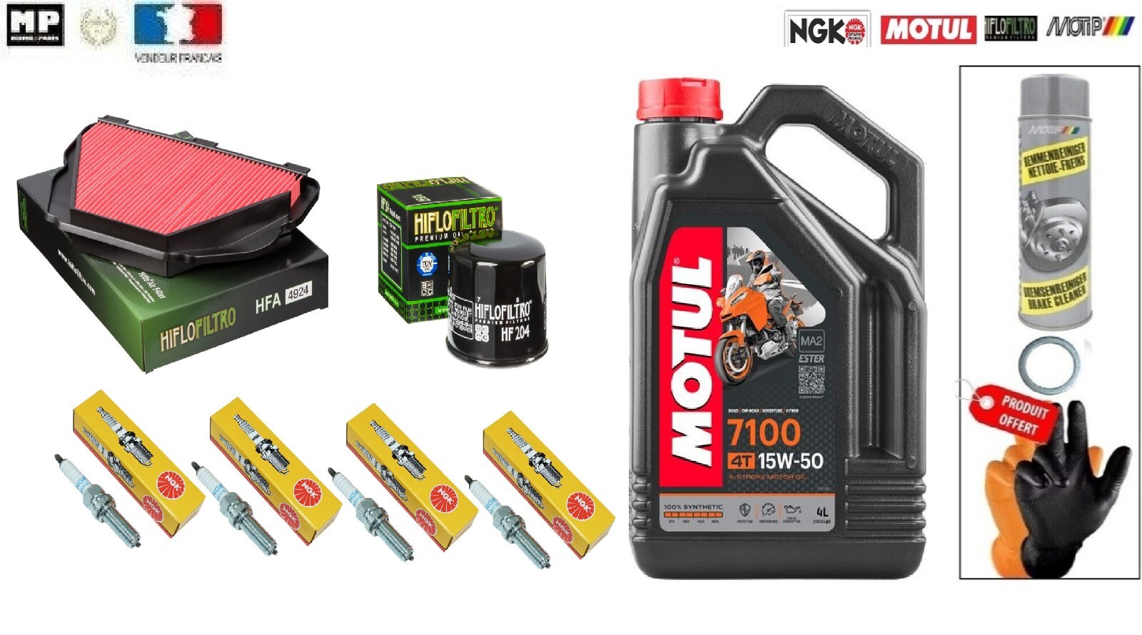 Kit Vidange YAMAHA MT-10 1000 Huile MOTUL 7100 10w40 Filtre Révision Moto 2017 2018 2019