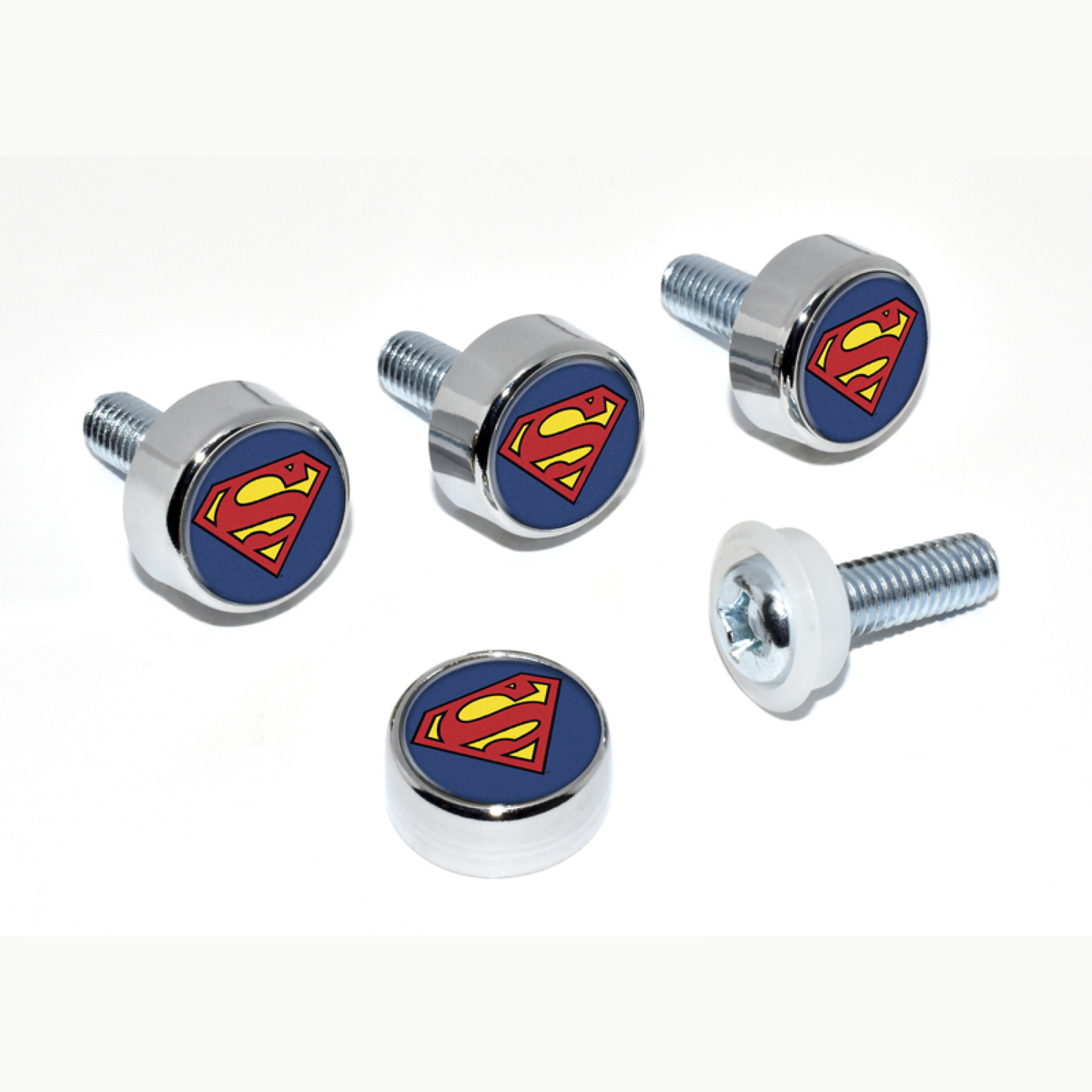 Superman Symbol License Plate Frame Screw Set Blue | eBay