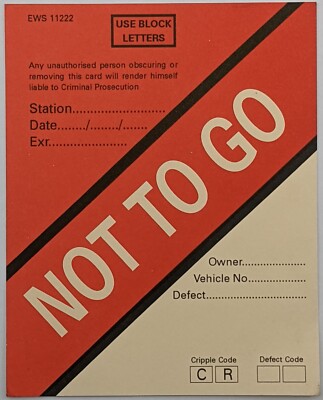 Post Privatisierung EWS Wagenbeschriftung ''Not To Go'', EWS 11222, unbenutzt.