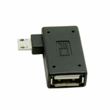 Xiwai 90 D Left Angled Micro USB 2.0 OTG Host Adapter with USB Power for Samsung