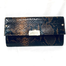 NEW JIMMY CHOO Python Leather Clutch Brown SRP 1200