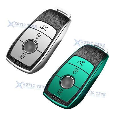 2X Silver+Green TPU Full Protection Keyless Key Fob Shell For Mercedes A G-Class