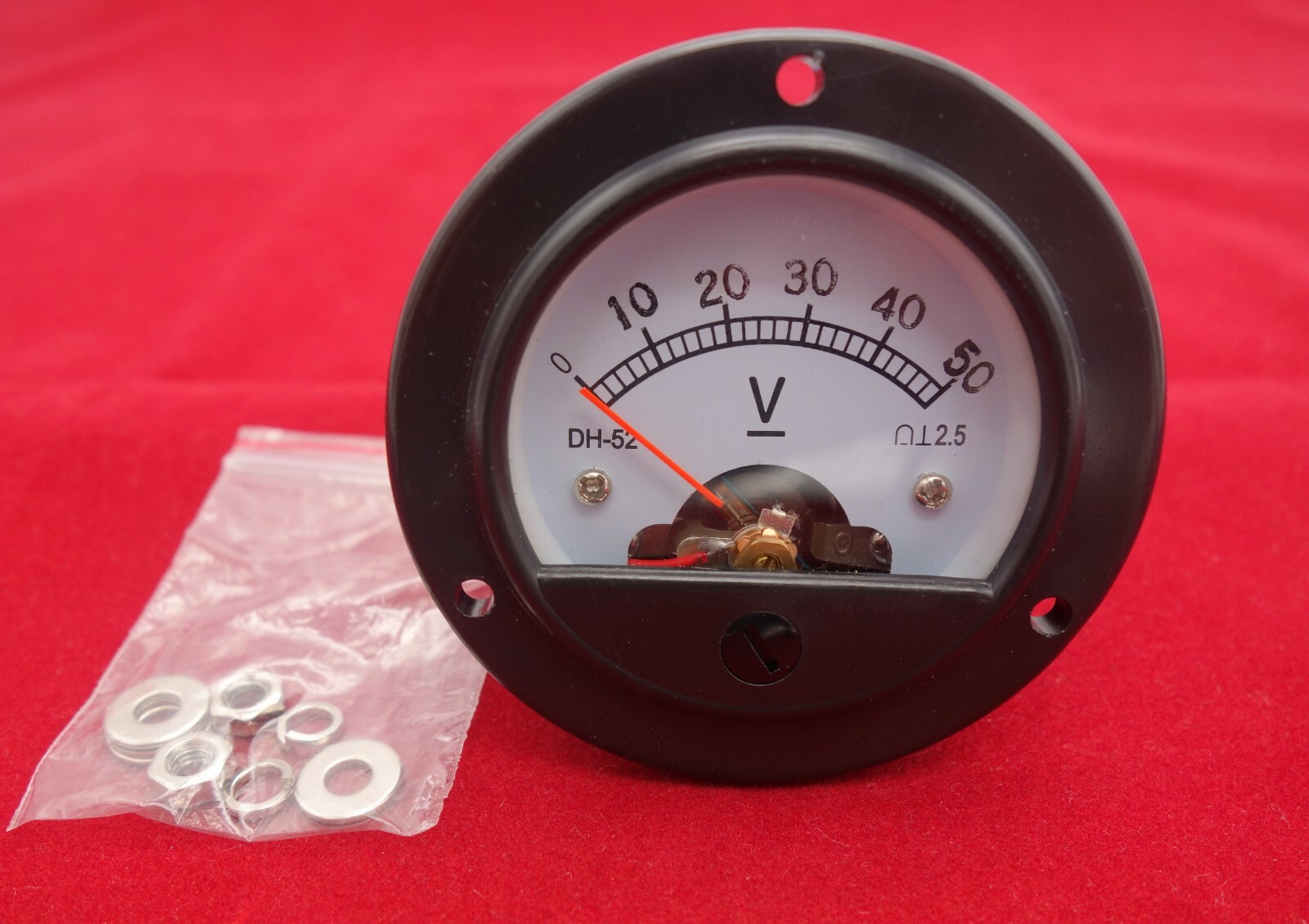 DC 0-300V Round Analog Voltmeter 66.4mm Panel Meter Gauge Analog DC Voltmeter Panel Meter - 0-300V Round Gauge, 66.4mm Diameter (Model DH52) Vintage Style Panel Meter