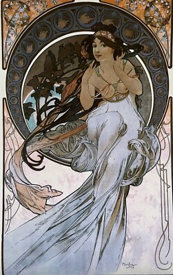 Alphonse Mucha Calendar Art Print "Music, 1898" (7in x 12in) | eBay