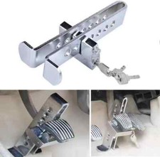 Stainless Steel Brake Pedal Lock Security Car Auto Clutch Lock Anti-theft 3key