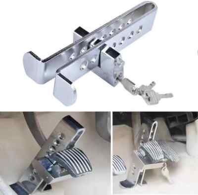 Stainless Steel Brake Pedal Lock Security Car Auto Clutch Lock Anti-theft 3Key/