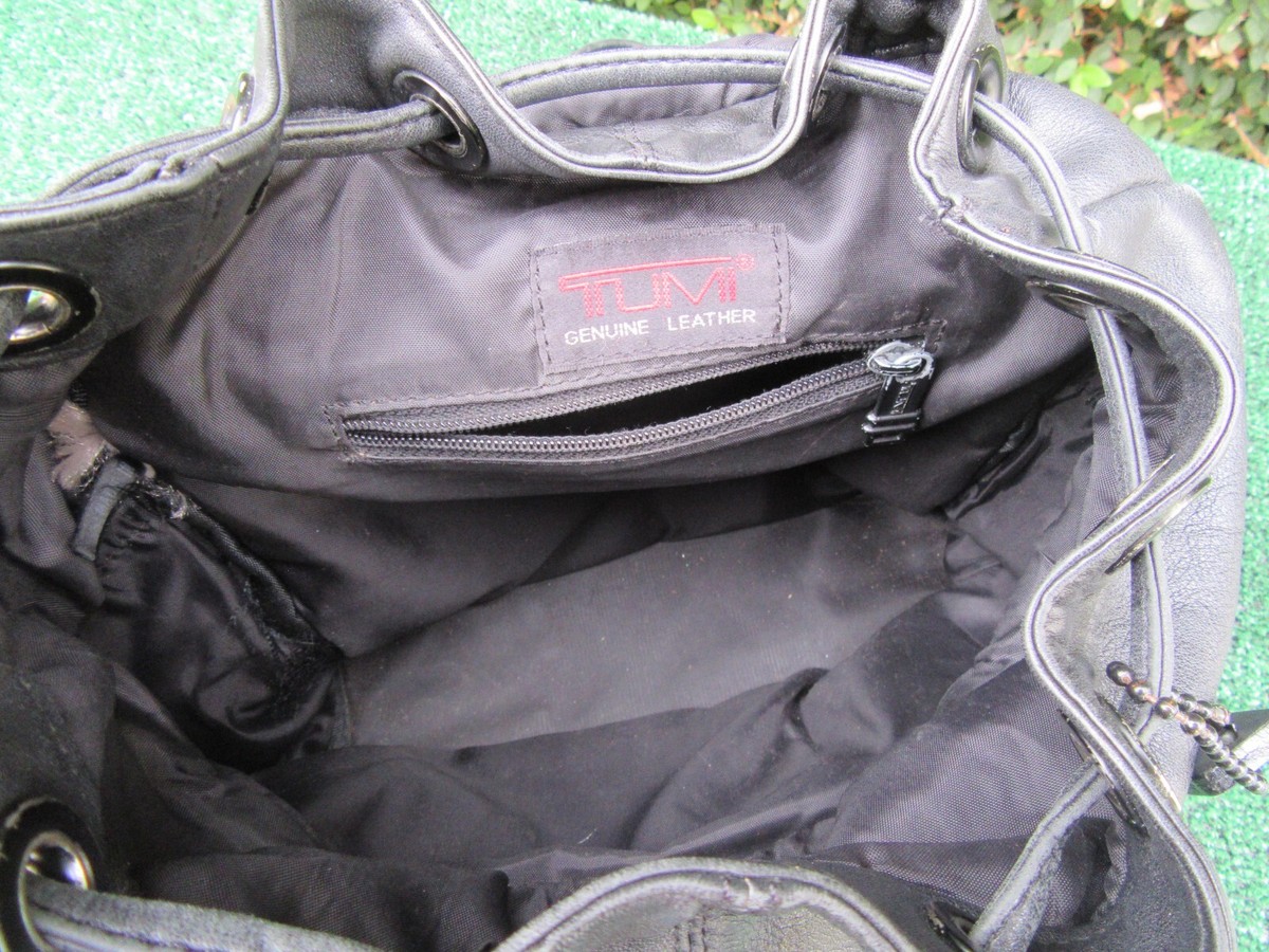 Tumi Black Genuine Leather Mini Backpack | eBay