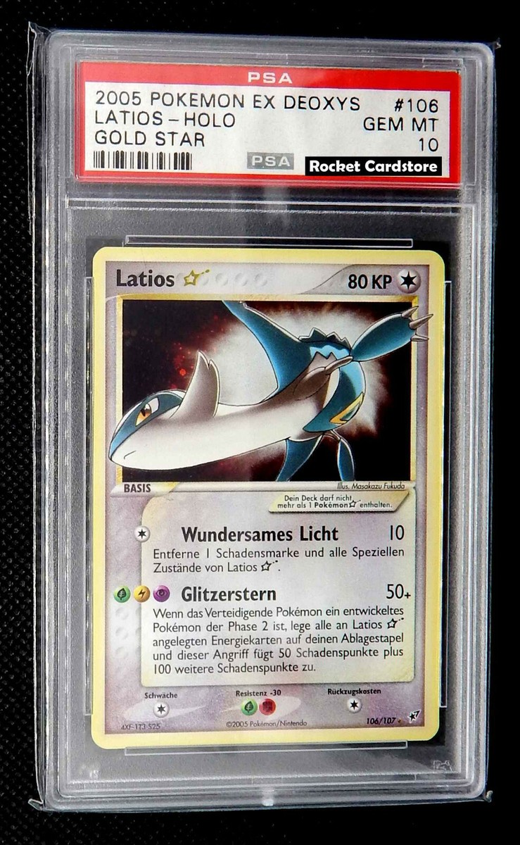 Pokemon Latios Gold Star EX Deoxys 106/107 Deutsch PSA 10