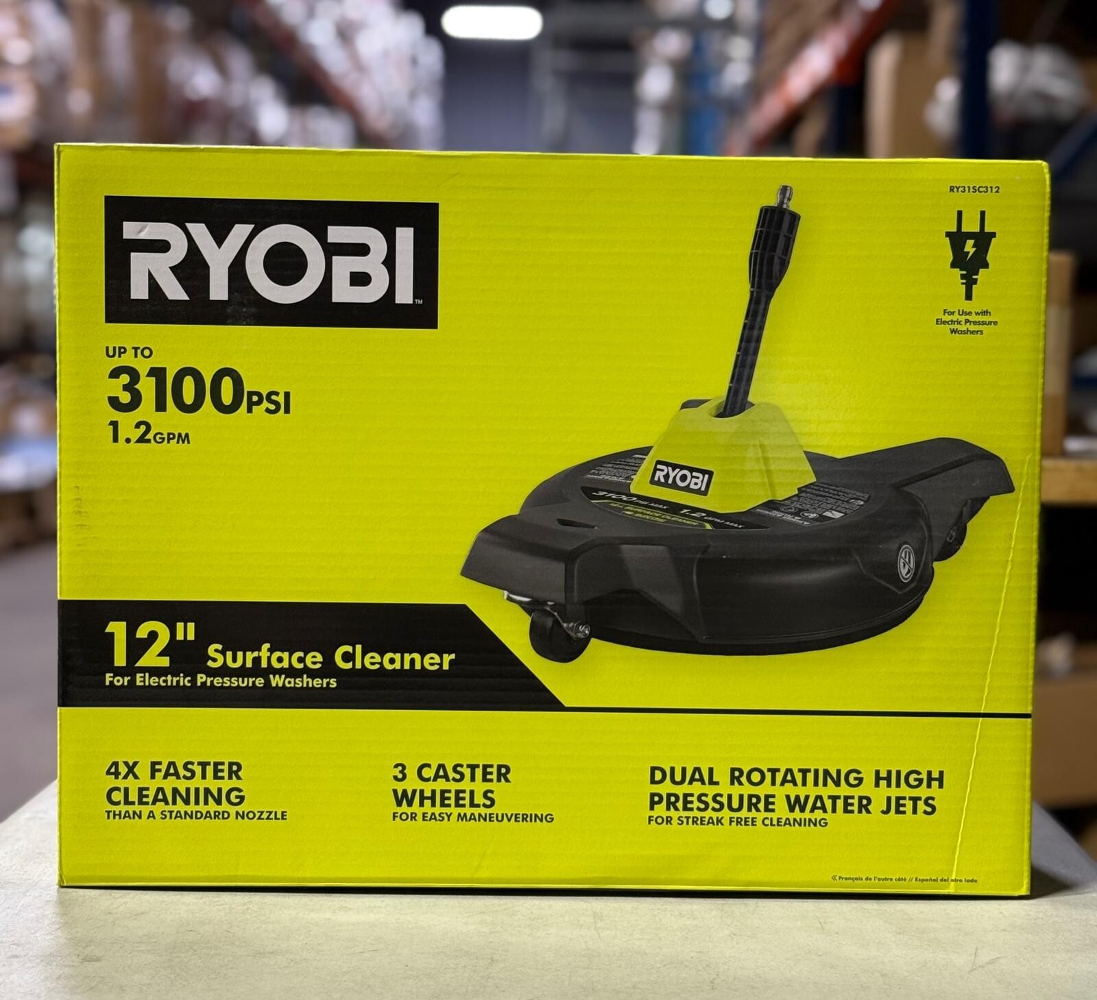 RYOBI 12" 3100PSI Electric Pressure Washer Surface Cleaner Attachment RY31SC312