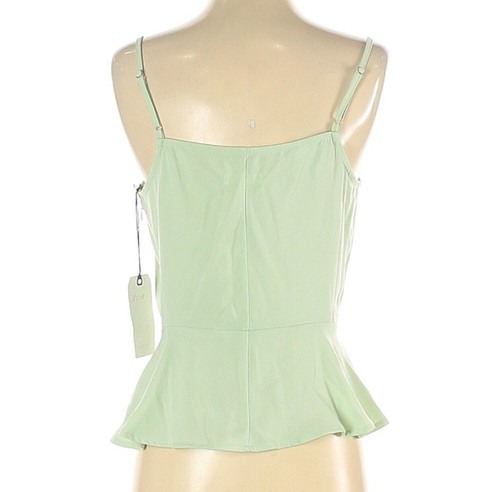 Leith Green Faux Wrap V Neck Peplum Tank Top Women’s S NWT - 第 3/3 張圖片