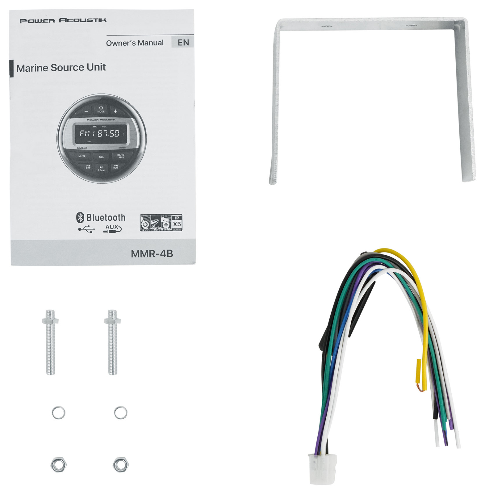 Морской Bluetooth-приемник Power Acoustik MMR-4B2 65-дюймовые колонки Black Tower
