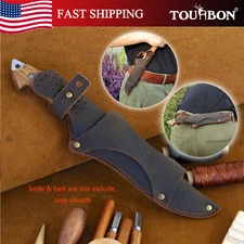 TOURBON Leather Hunt Knives Sheath Fixed Blade Horizontal/Vertical Belt Holder