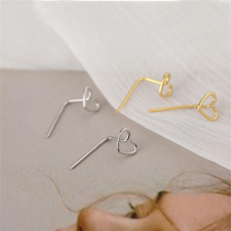 Metal Heart Hollow Earrings For Women Girl Fashion Simple Small Studs Earring  H